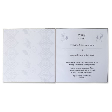 1829-319-104 Księga Gości Weselnych 225x220, okładka łączona - wyklejka