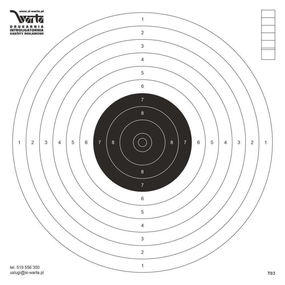 2713-340-041 Tarcze strzeleckie 170x170 mm, 100 szt. (T03)
