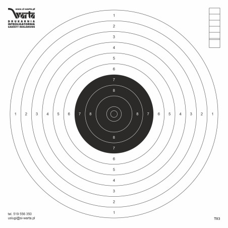 2713-340-041 Tarcze strzeleckie 170x170 mm, 100 szt. (T03)