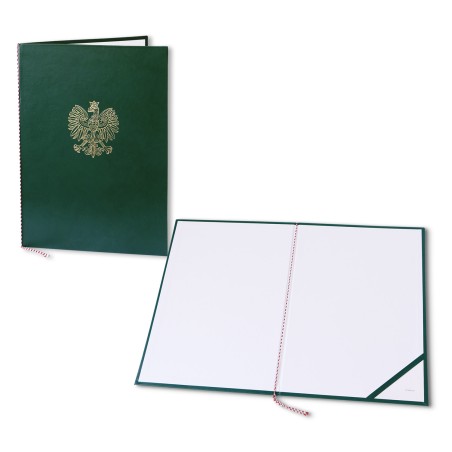 1824-339-077 Okładka na dyplom, ze złotym orłem - zieleń 1824-339-077 Okładka na dyplom, ze złotym orłem - zieleń