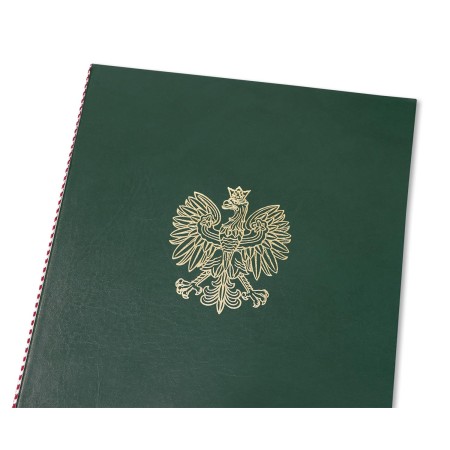 1824-339-077 Okładka na dyplom, ze złotym orłem - zieleń złocenie