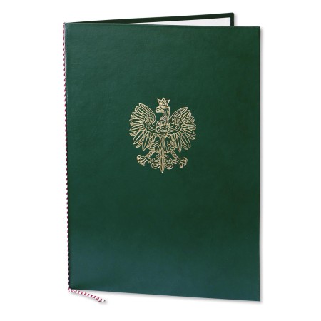 1824-339-077 Okładka na dyplom, ze złotym orłem - zieleń