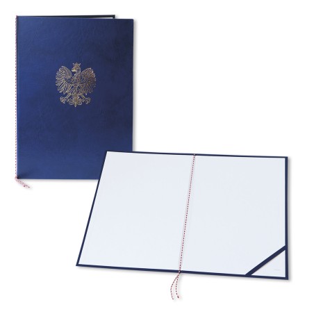1824-339-076 Okładka na dyplom, ze złotym orłem - granat 1824-339-076 Okładka na dyplom, ze złotym orłem - granat