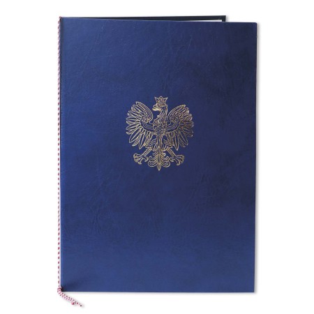 1824-339-076 Okładka na dyplom, ze złotym orłem - granat