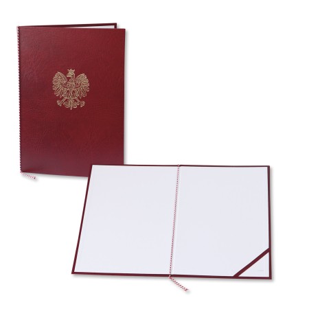 1824-339-075 Okładka na dyplom, ze złotym orłem - bordo