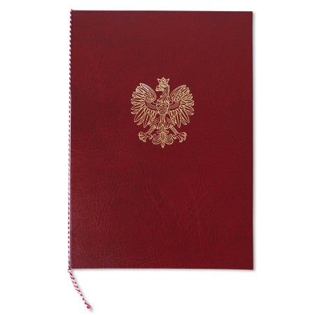 1824-339-075 Okładka na dyplom, ze złotym orłem - bordo