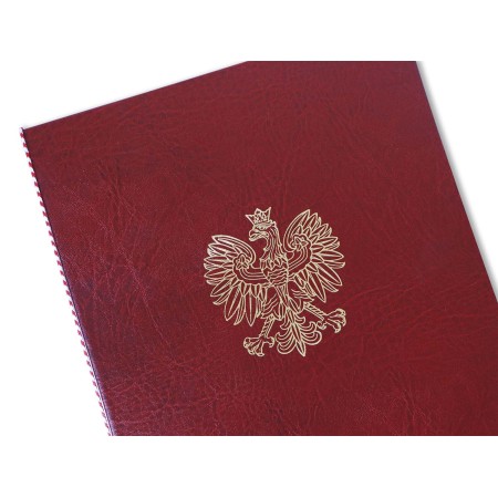 1824-339-075 Okładka na dyplom, ze złotym orłem - bordo złocenie
