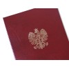 1824-339-075 Okładka na dyplom, ze złotym orłem - bordo złocenie