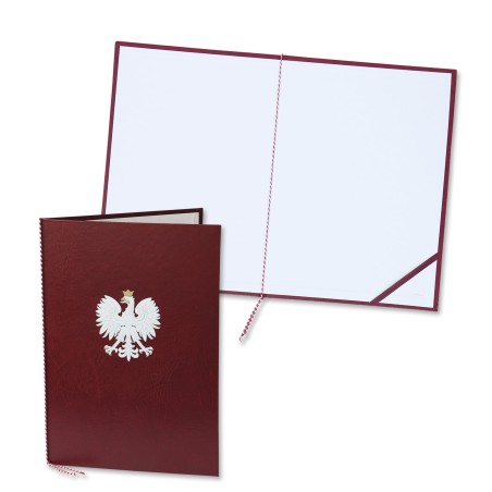 1824-339-089 Okładka na dyplom, z orłem kolorowym - bordo