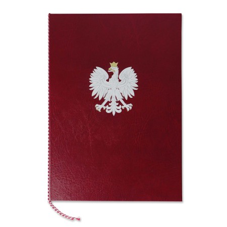 1824-339-089 Okładka na dyplom, z orłem kolorowym - bordo