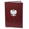 1824-339-089 Okładka na dyplom, z orłem kolorowym - bordo