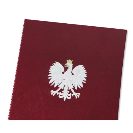 1824-339-089 Okładka na dyplom, z orłem kolorowym - bordo