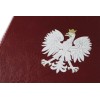 1824-339-089 Okładka na dyplom, z orłem kolorowym - bordo nadruk UV