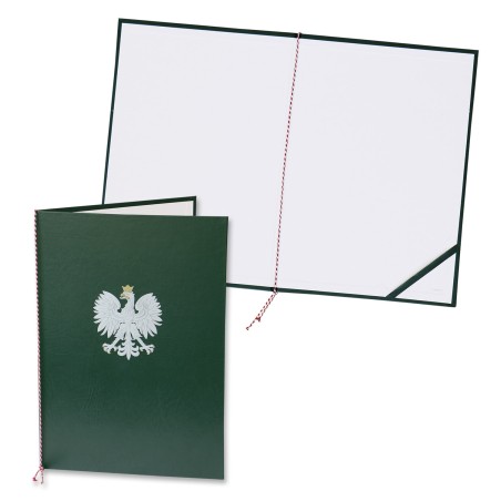 1824-339-091 Okładka na dyplom, z orłem kolorowym - zieleń 1824-339-091 Okładka na dyplom, z orłem kolorowym - zieleń