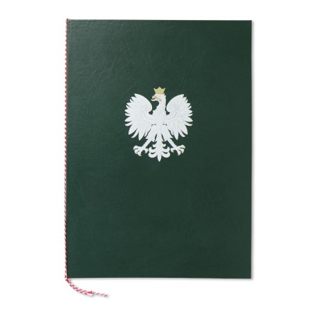 1824-339-091 Okładka na dyplom, z orłem kolorowym - zieleń