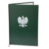 1824-339-091 Okładka na dyplom, z orłem kolorowym - zieleń
