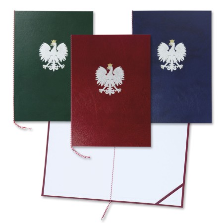 Okładka na dyplom A4, z orłem kolorowym (3 kolory)