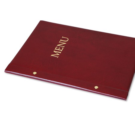 1824-339-116 Okładka Menu, oklejana, z napisem prostym - bordo grzbiet