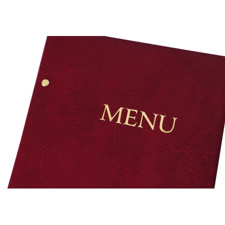 1824-339-116 Okładka Menu, oklejana, z napisem prostym - bordo tłoczenie