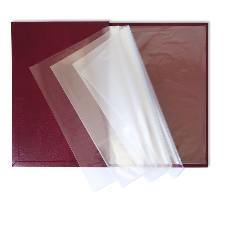 1824-339-116 Okładka Menu, oklejana, z napisem prostym - bordo