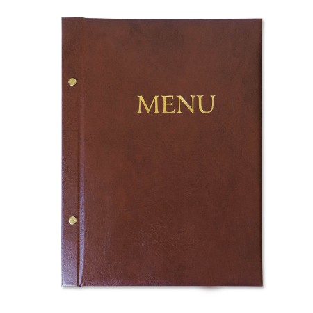 1824-339-117 Okładka Menu, oklejana, z napisem prostym - brąz