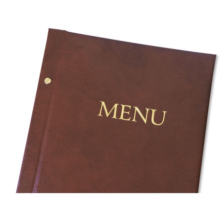 1824-339-117 Okładka Menu, oklejana, z napisem prostym - brąz złocenie