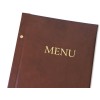 1824-339-117 Okładka Menu, oklejana, z napisem prostym - brąz złocenie