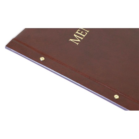 1824-339-117 Okładka Menu, oklejana, z napisem prostym - brąz grzbiet