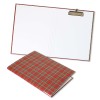 1824-339-148 Teczka z klipem do A4 zamykana (podkład), krata szkocka - czerwona