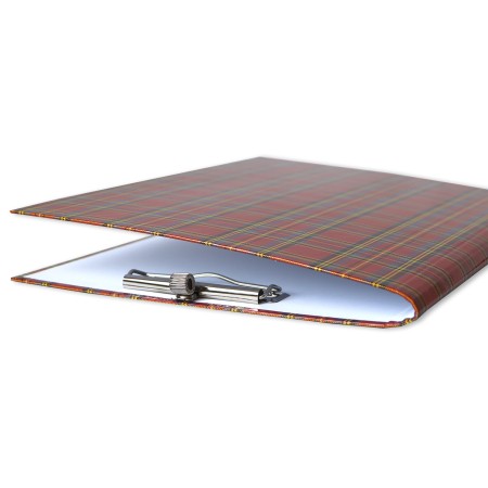 1824-339-148 Teczka z klipem do A4 zamykana (podkład), krata szkocka - czerwona