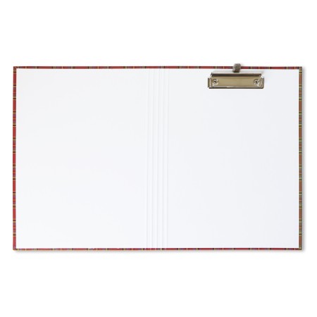 1824-339-148 Teczka z klipem do A4 zamykana (podkład), krata szkocka - czerwona