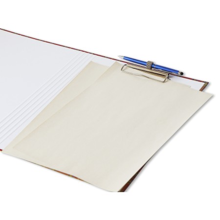 1824-339-148 Teczka z klipem do A4 zamykana (podkład), krata szkocka - czerwona