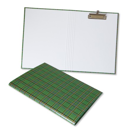 1824-339-149 Teczka z klipem do A4 zamykana (podkład), krata szkocka - zielona