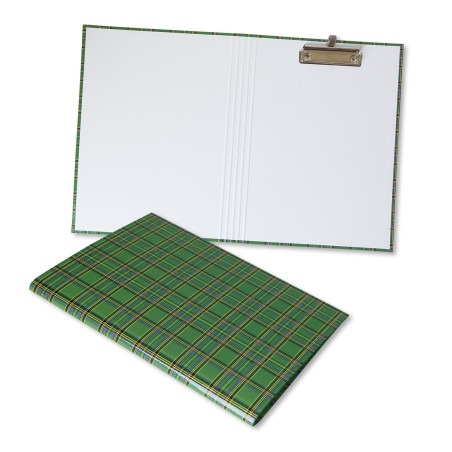 1824-339-149 Teczka z klipem do A4 zamykana (podkład), krata szkocka - zielona