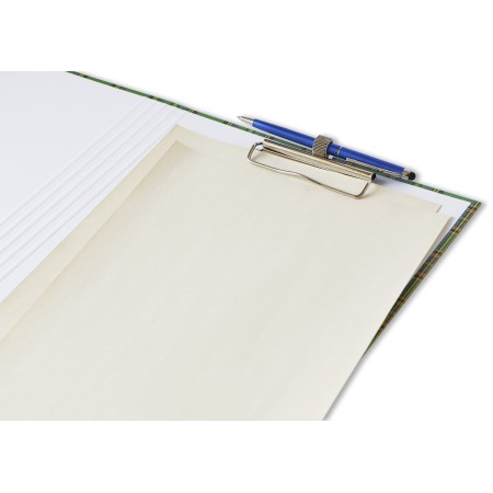 1824-339-149 Teczka z klipem do A4 zamykana (podkład), krata szkocka - zielona