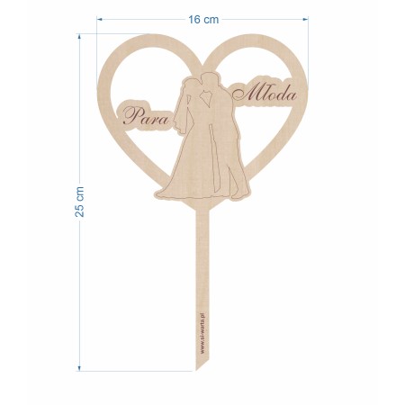 1822-126-446 Topper na tort weselny - wzór 5 wymiary