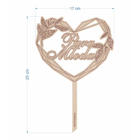 1822-126-446 Topper na tort weselny - wzór 6 wymiary