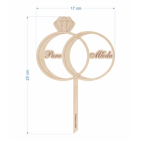 1822-126-446 Topper na tort weselny - wzór 7 wymiary