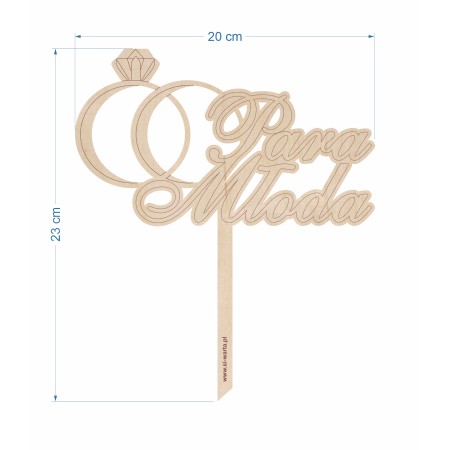 1822-126-446 Topper na tort weselny - wzór 8 wymiary