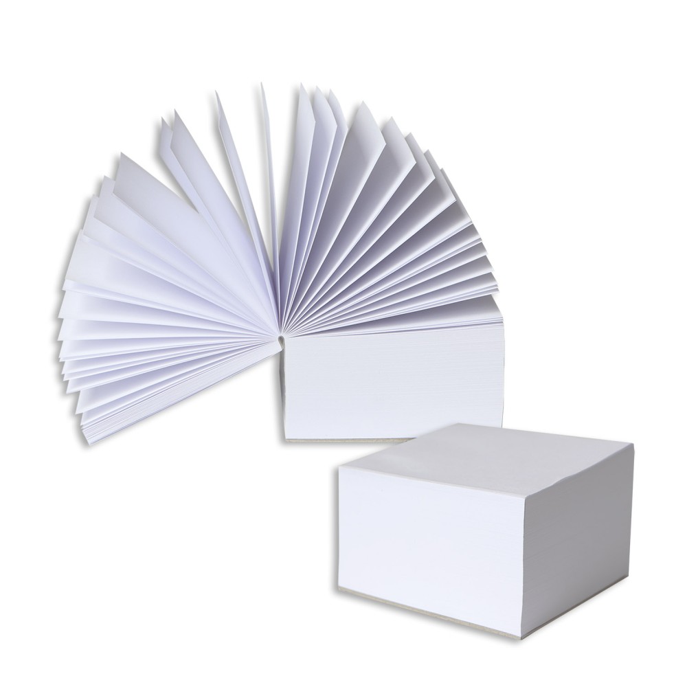 1829-120-004 Notes kostka 83x83x50, biała, klejona