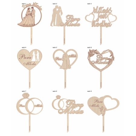 1822-126-446 Topper na tort weselny - wszystkie wzory