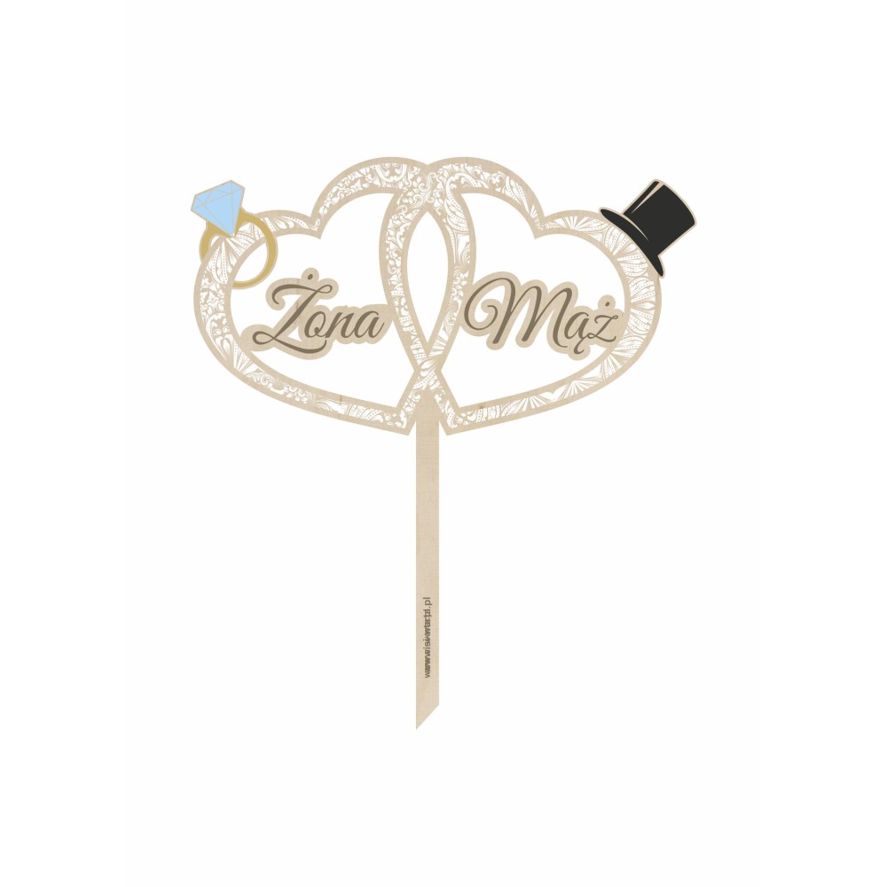 1822-126-418 Topper na tort weselny kolorowy - wzór 4