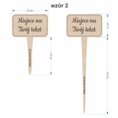 1822-126-417 Topper, piker z własnym grawerem - wzór 2 wymiary