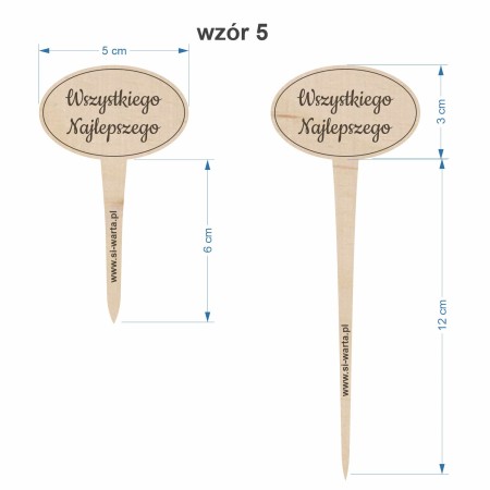 1822-126-417 Topper, piker z własnym grawerem - wzór 5 wymiary