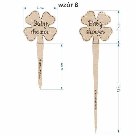 1822-126-417 Topper, piker z własnym grawerem - wzór 6 wymiary