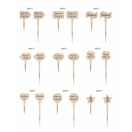 1822-126-417 Topper, piker z własnym grawerem - wszystkie wzory