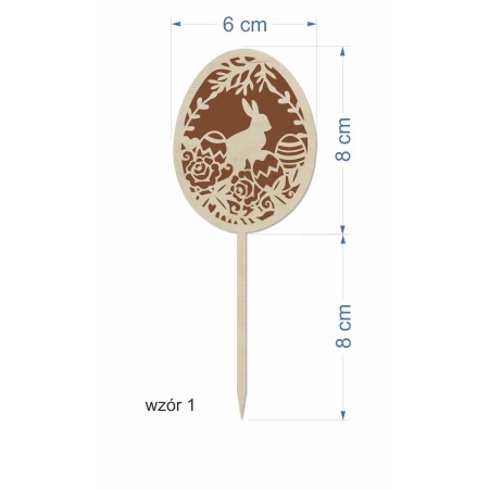 1822-126-455 Topper, piker Wielkanocny - wzór 1 wymiar