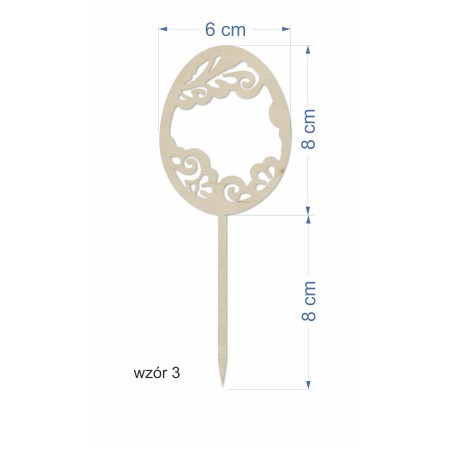 1822-126-455 Topper, piker Wielkanocny - wzór 3 wymiar
