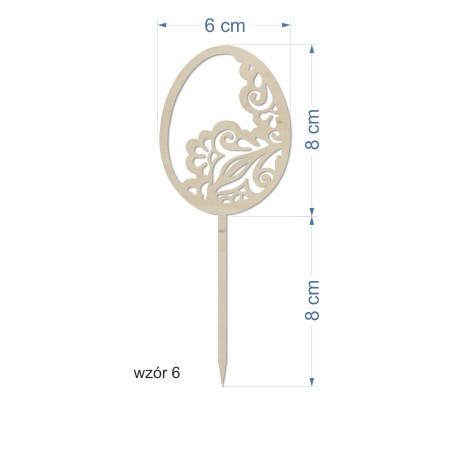 1822-126-455 Topper, piker Wielkanocny - wzór 6 wymiar