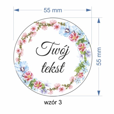 1822-126-414 Magnes na lodówkę, Twój własny tekst,  wzór 3 wymiary